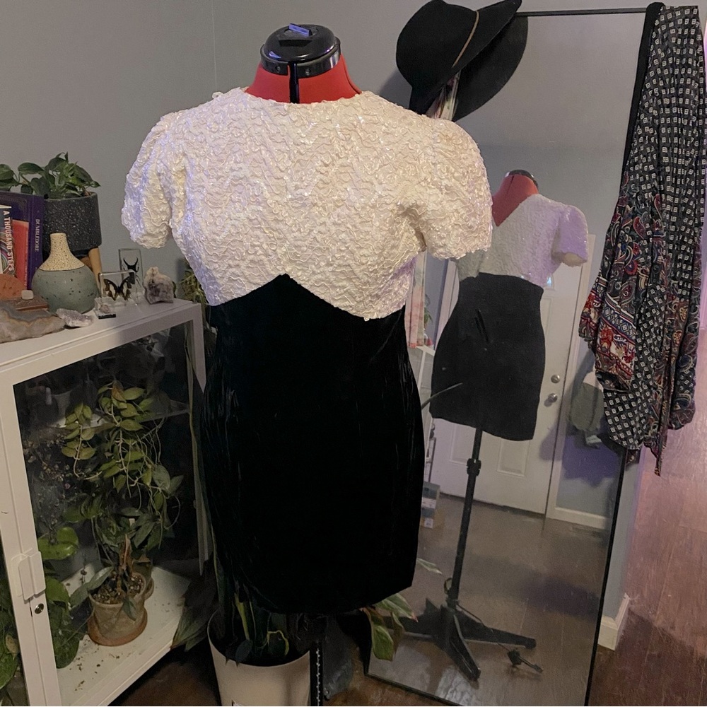 Late 80s/Early 90s Sequin and Velvet Mini Dress